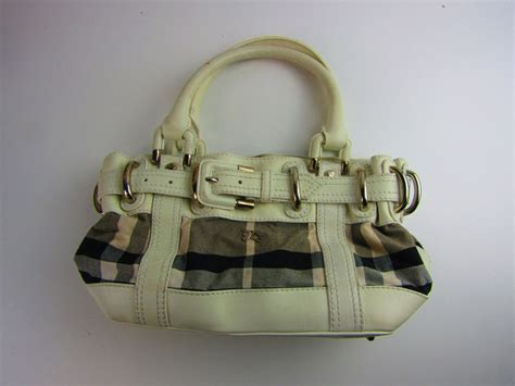 Handtas Burberry beige in Katoen 